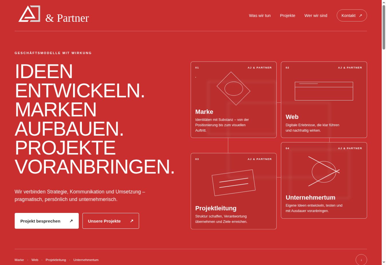 Screenshot der Website von AJ & Partner